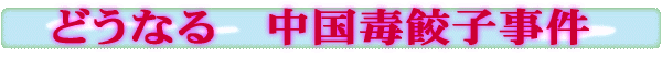 どうなる 中国毒餃子事件