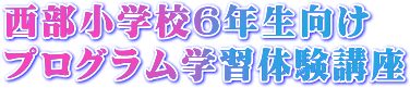 西部小学校６年生向けプログラム学習体験講座