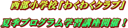 20220802西部小夏季プログラム学習体験講座